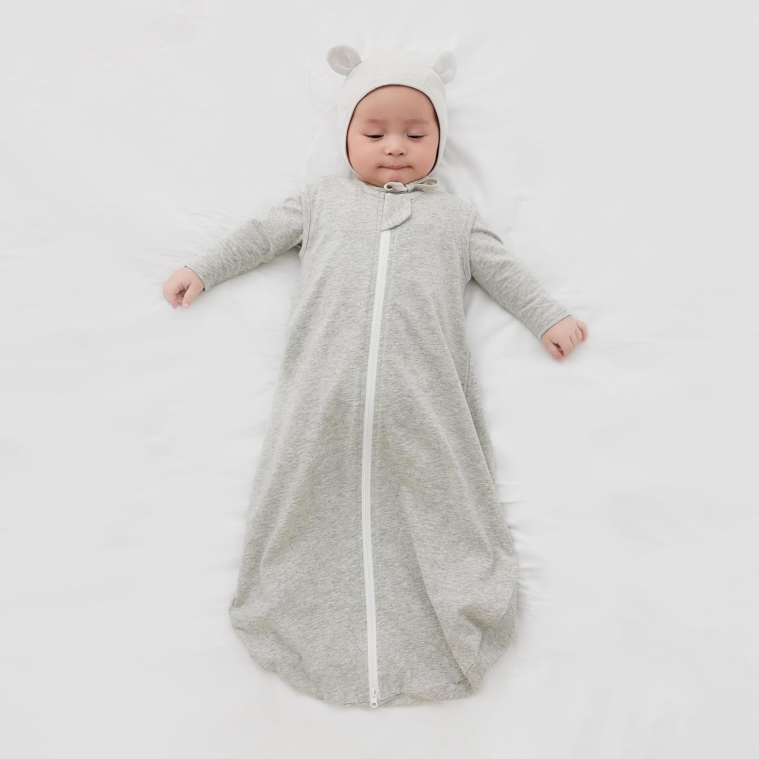 Thumbnail 1 de Duomiaomiao Baby Sleeping Bag 1.0 Tog – 100% Cotton Sleep Sack (Grey) for 6–18 Months