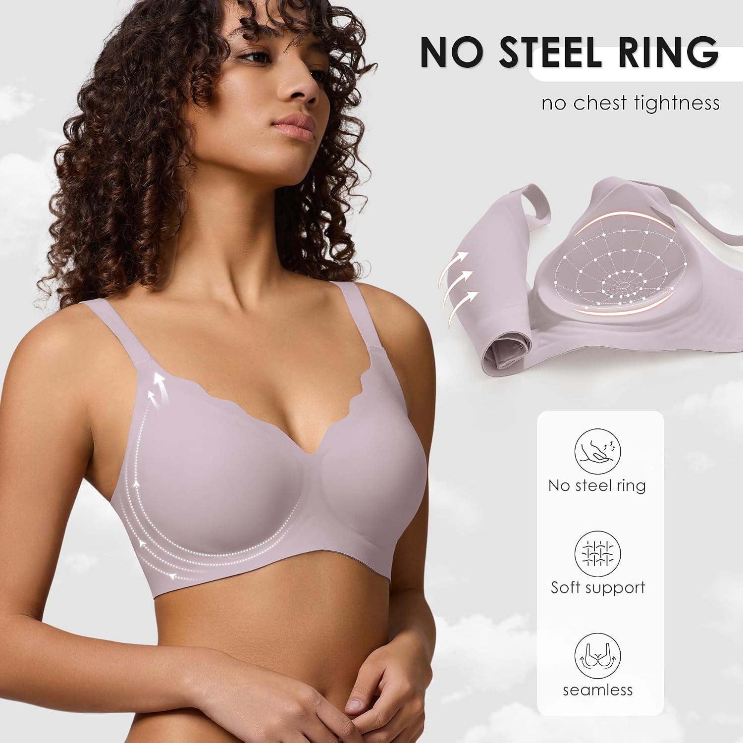 Detalle de Wireless Bra for Women in Nylon-Spandex Blend