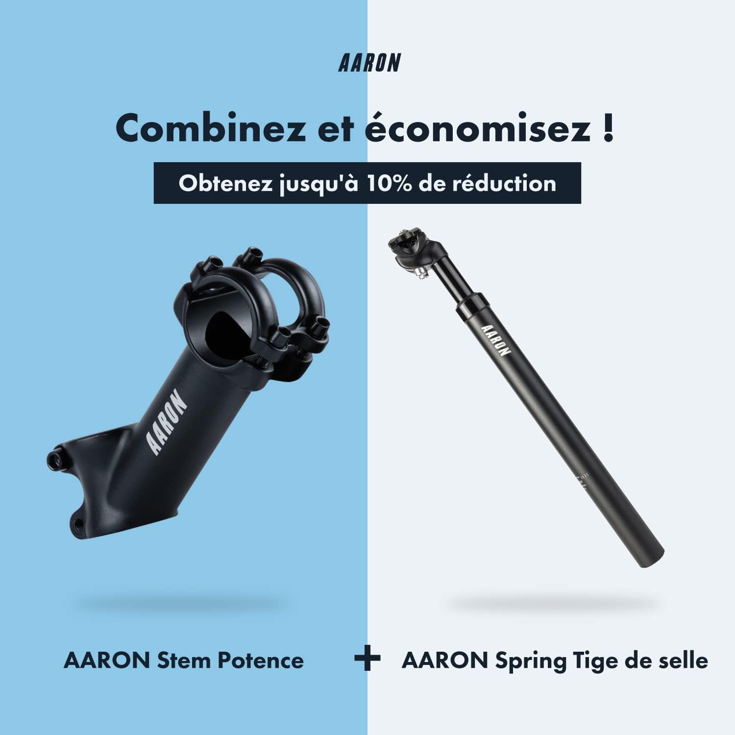 Detalle de Potence de guidon AARON Stem — potence en aluminium 110 mm avec angle de 35° pour une position assise ergonomique