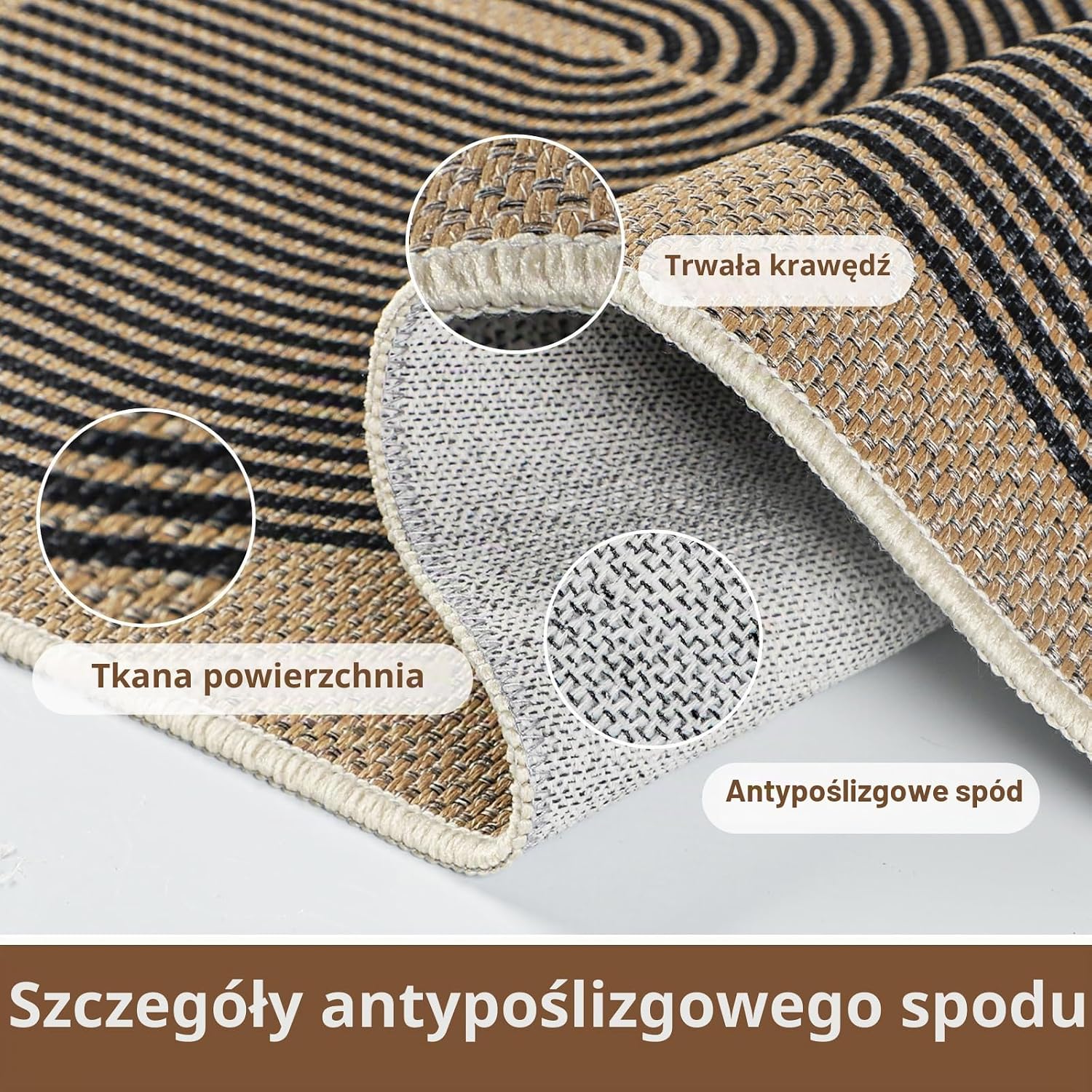 Detalle de Capslpad Dirt Trapper Doormat – wycieraczka 50 × 80 cm, wygląd juty, antypoślizgowa i pralna