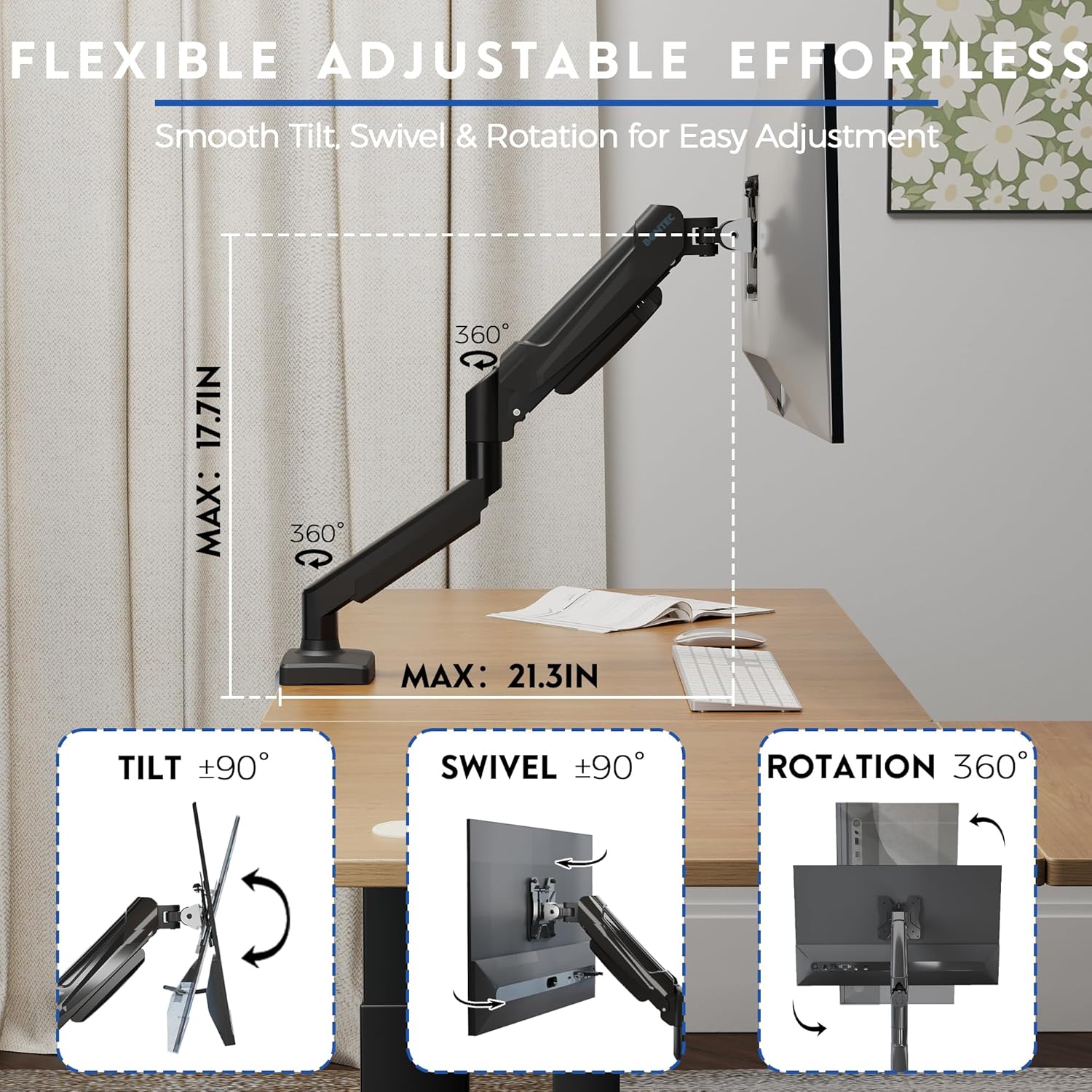 Thumbnail 4 de BONTEC Monitorarm 15–32 Zoll mit Gasfeder