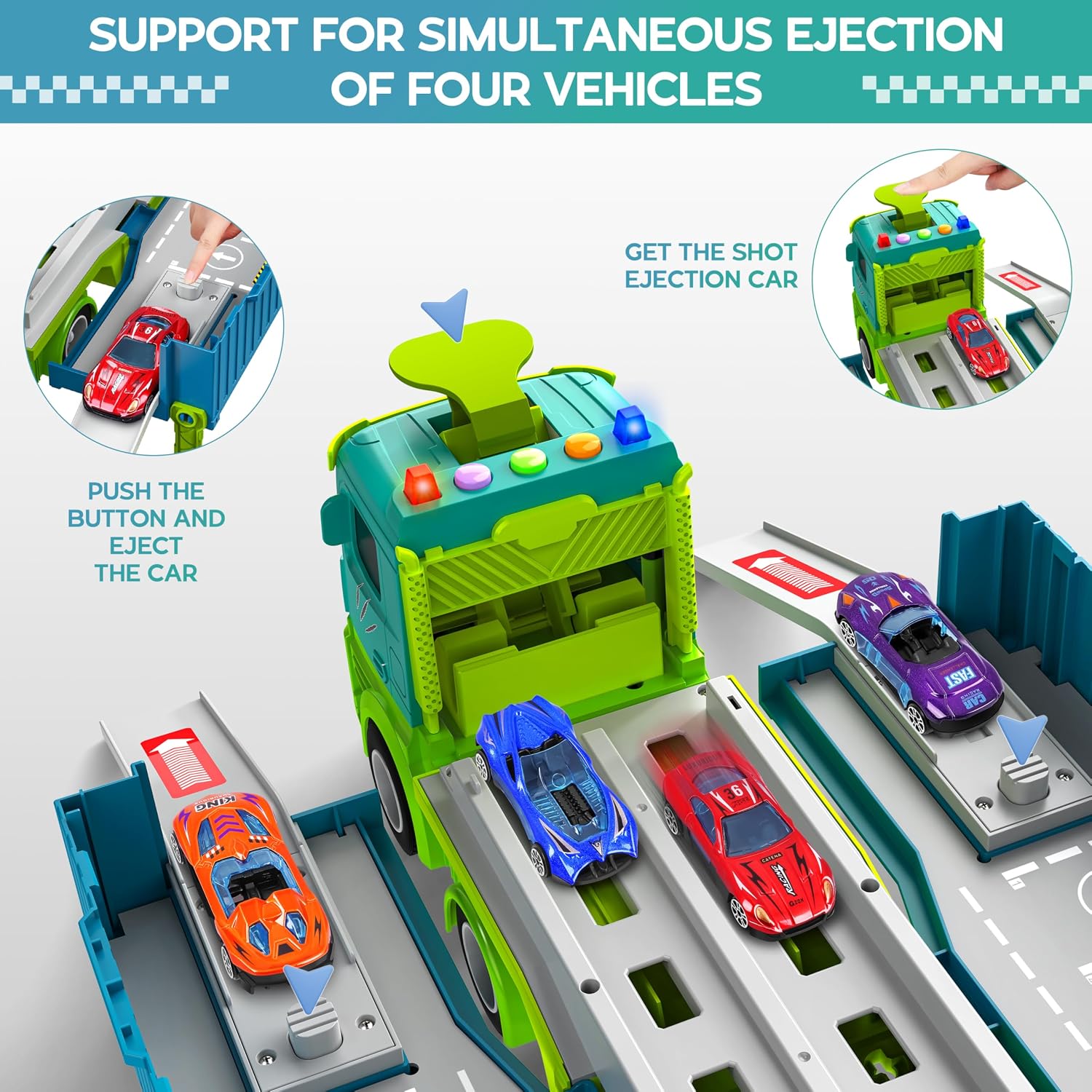 Thumbnail 2 de Carrier Truck Race Track Toddler Toys