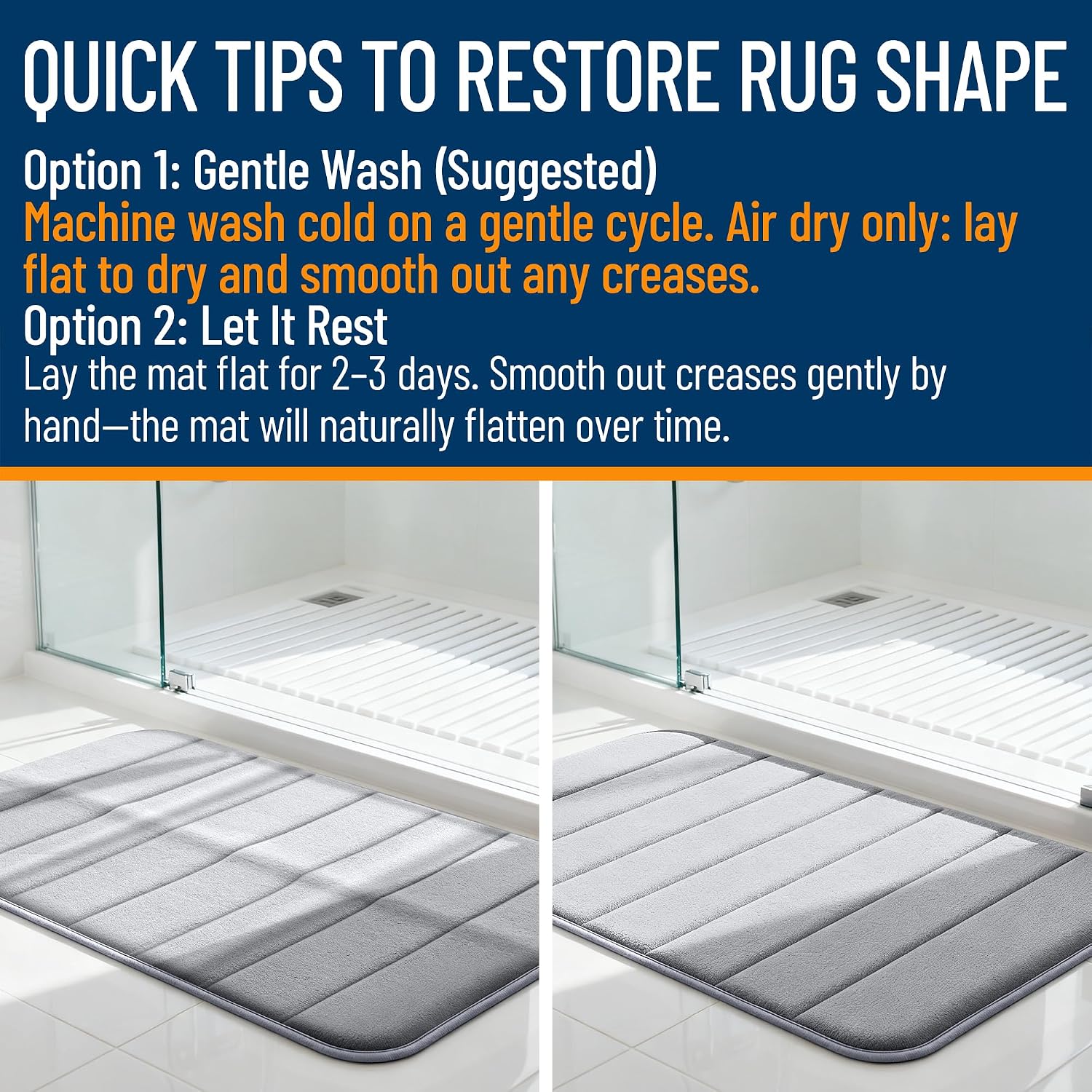 Detalle de OLANLY Memory Foam Bath Mat 30x20