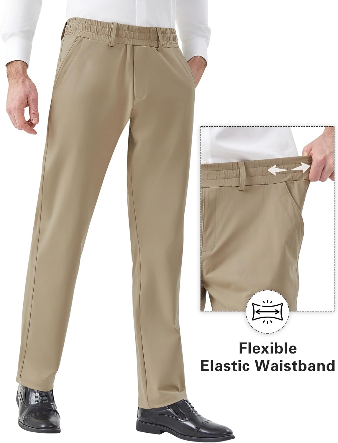 Detalle 2 de Men's Pull-On Dress Pants, 100% Polyester