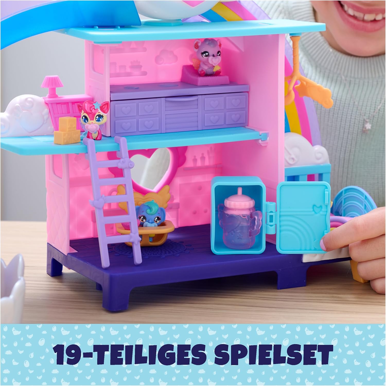 Detalle de Hatchimals Alive Kinderzimmer Spielset mit 4 selbstschlüpfenden Eiern und 13 Zubehörteilen (ab 3 Jahren)