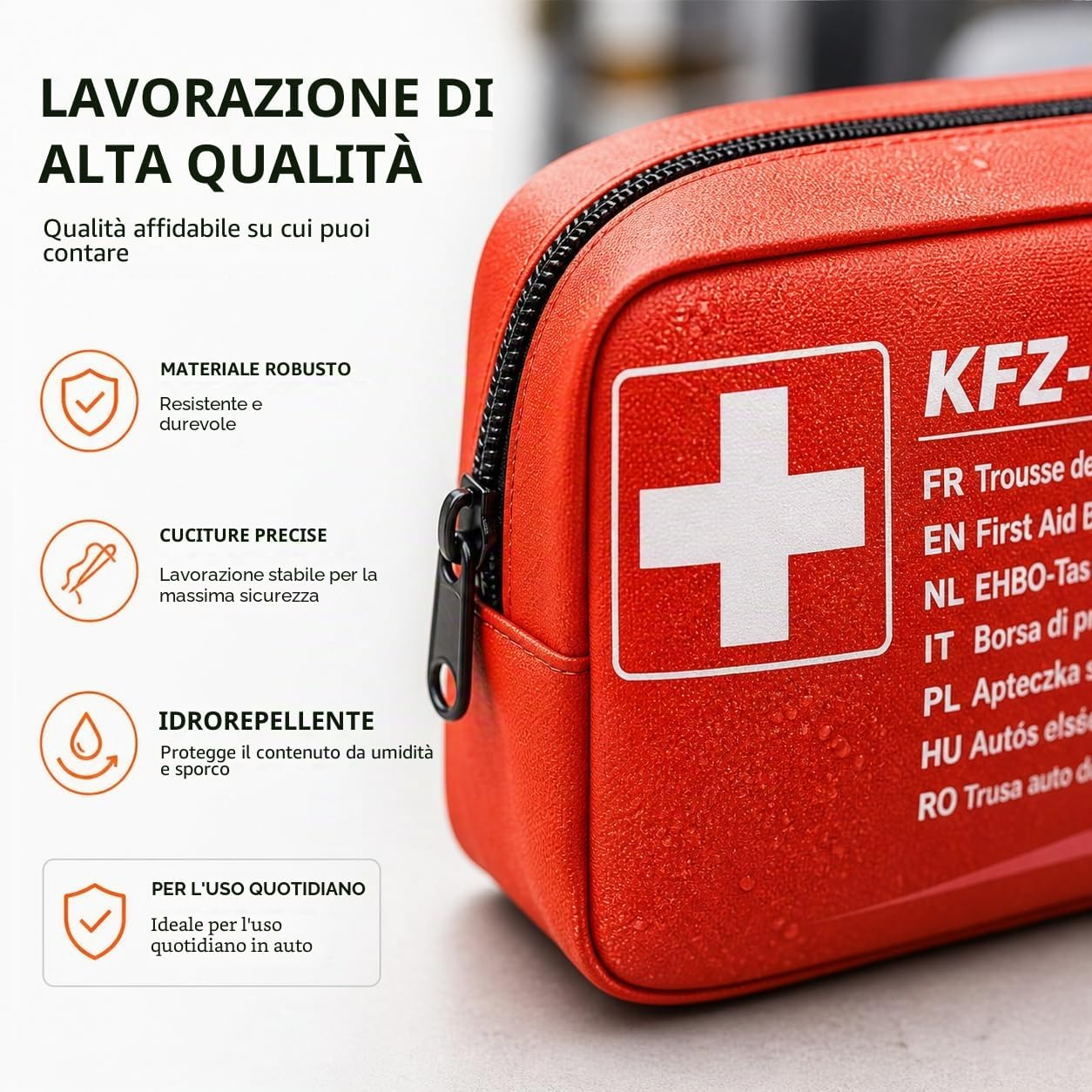 Thumbnail 4 de Kit di Emergenza Auto: kit completo con pronto soccorso, gilet alta visibilità e triangolo di segnalazione