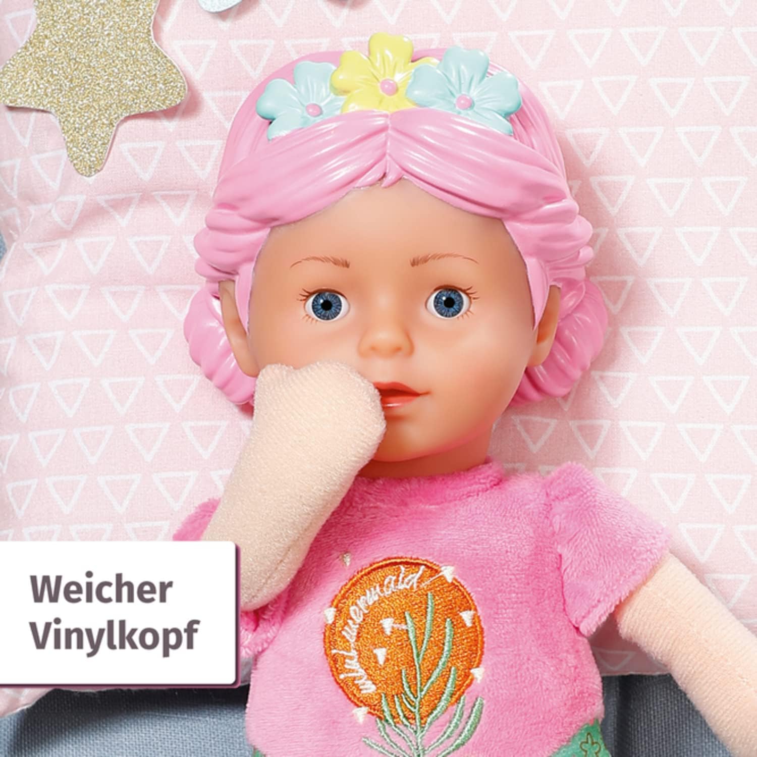 Detalle de BABY born Meerjungfrau for babies – waschbare Stoffpuppe, 33 cm, weicher Vinylkopf von Zapf Creation