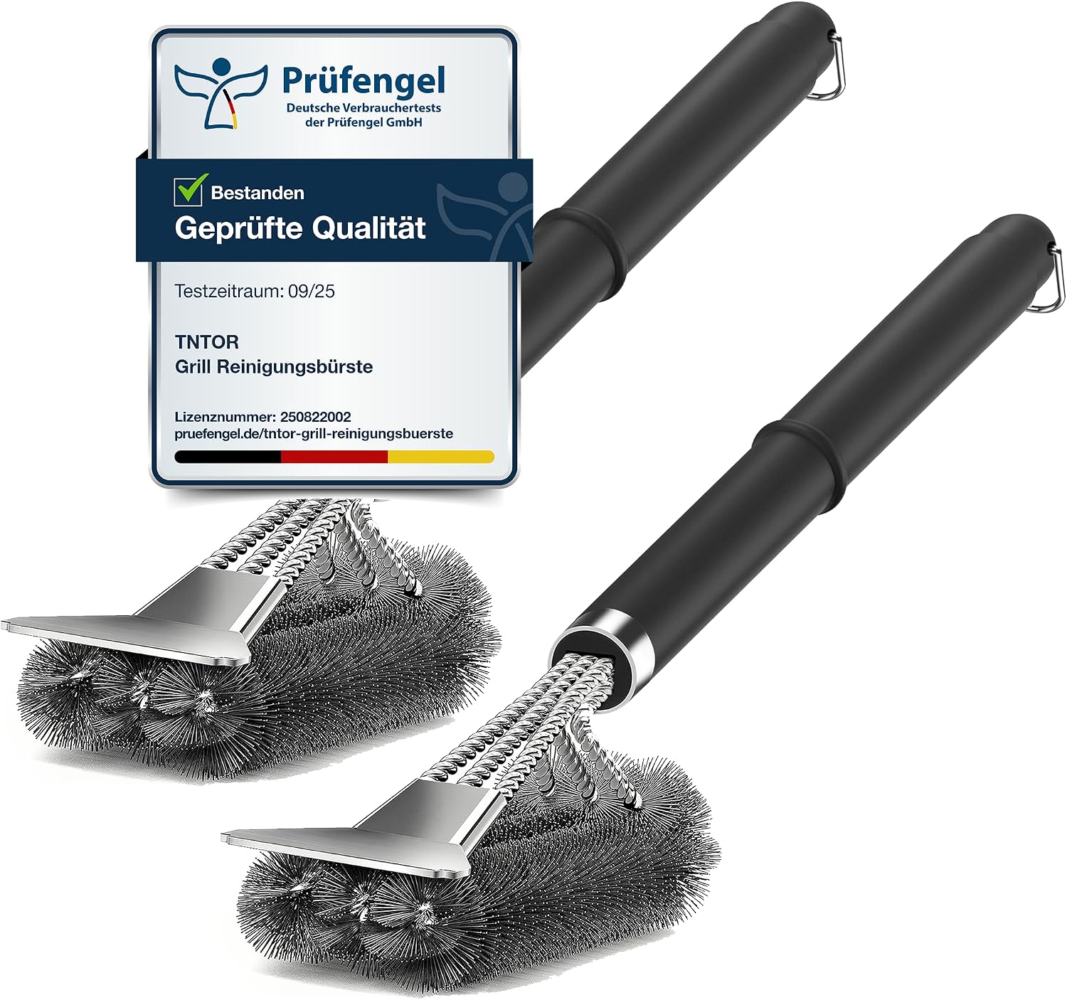 Detalle de TNTOR Grillbürste 2er Pack mit Edelstahl-Schaber