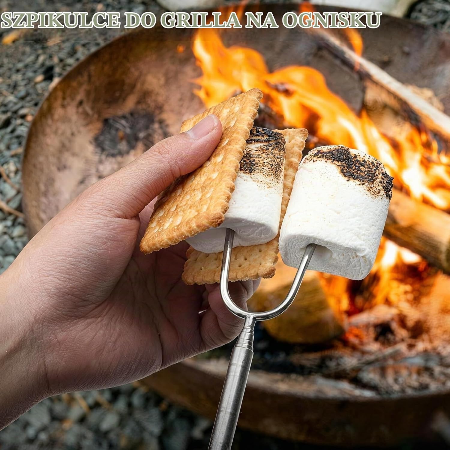 Detalle de Brizuf 1 – teleskopowe szpikulce do grilla ze stali nierdzewnej, 31–115 cm