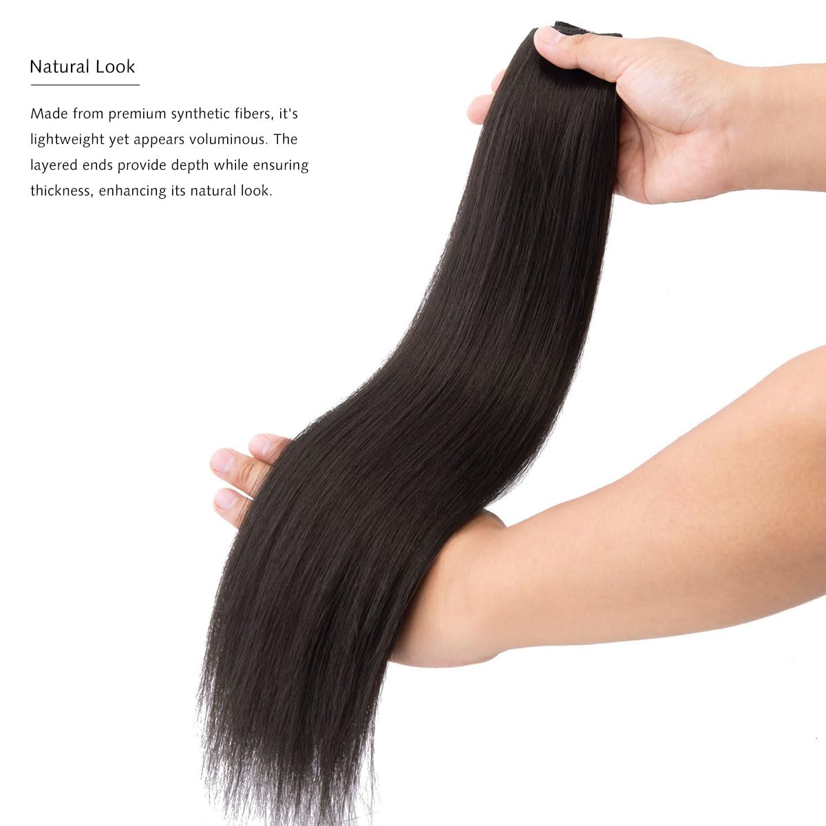 Thumbnail 4 de PARXITN Clip-in Haarverlängerung One Piece 5 Clips – 50 cm, Naturbraun