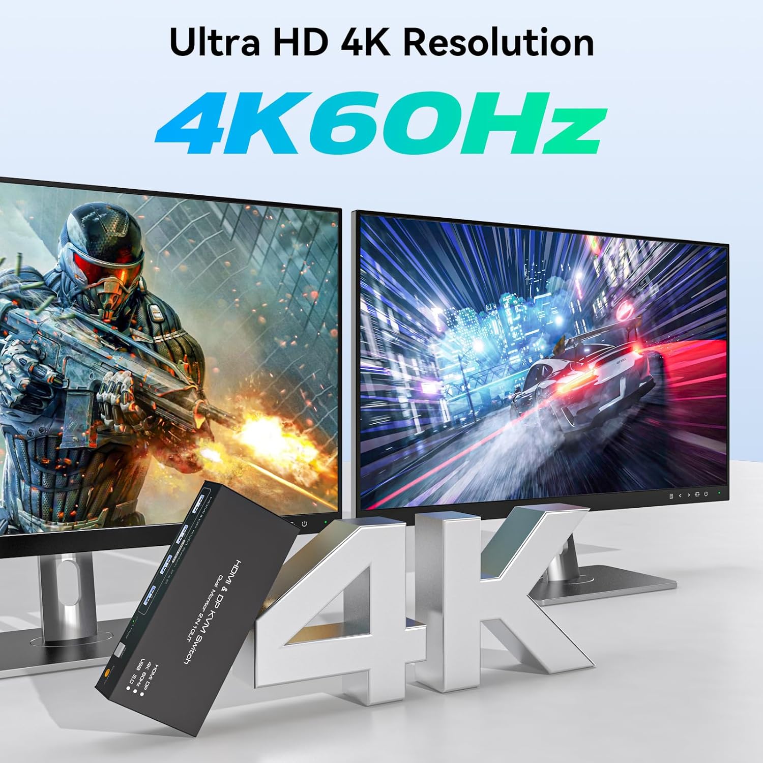 Thumbnail 4 de HDMI+DisplayPort KVM Switch 4K@60Hz for 2 PCs 🖥