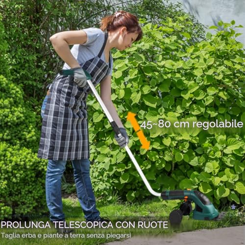 Thumbnail 7 de LIFERUN Cesoia per Erba a Batteria 7,2V 2000mAh 2in1: tagliasiepi e tagliabordi leggera e versatile