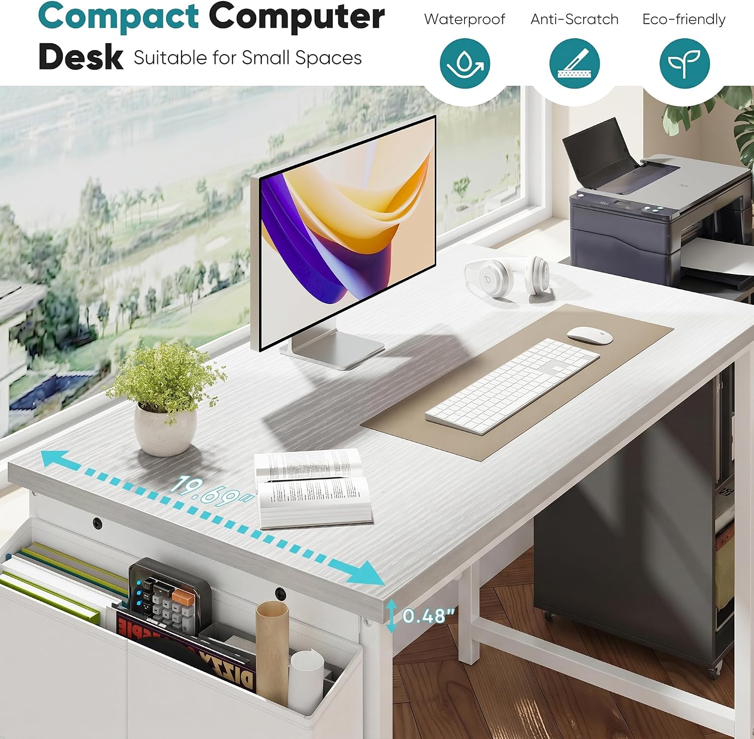 Detalle 1 de Sweetcrispy Computer Desk, 44-Inch