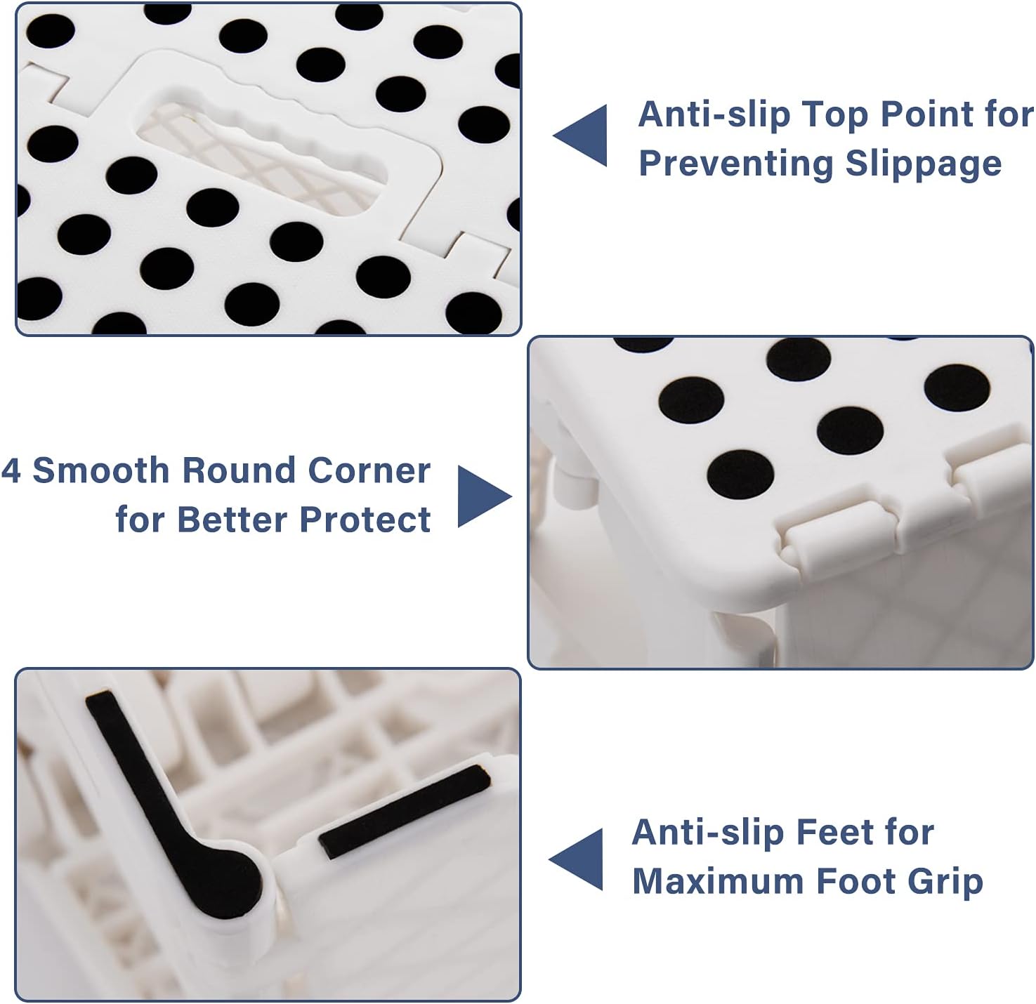 Thumbnail 2 de Step Stool for Kids & Adults (9 inch) – White plastic folding stepping stool, up to 150KG