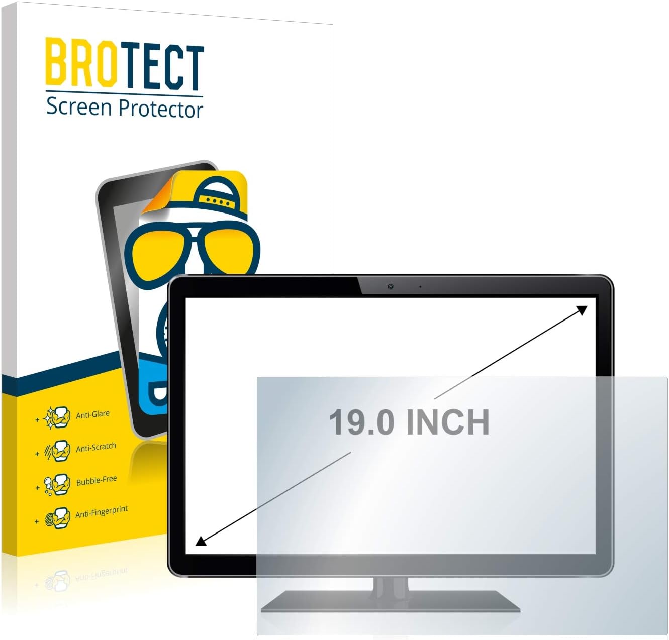 Detalle de BROTECT Mate Pellicola Protettiva Opaca da 19" per Monitori Industriali 410.9 x 257 mm (16:10) - Protezione anti-riflesso