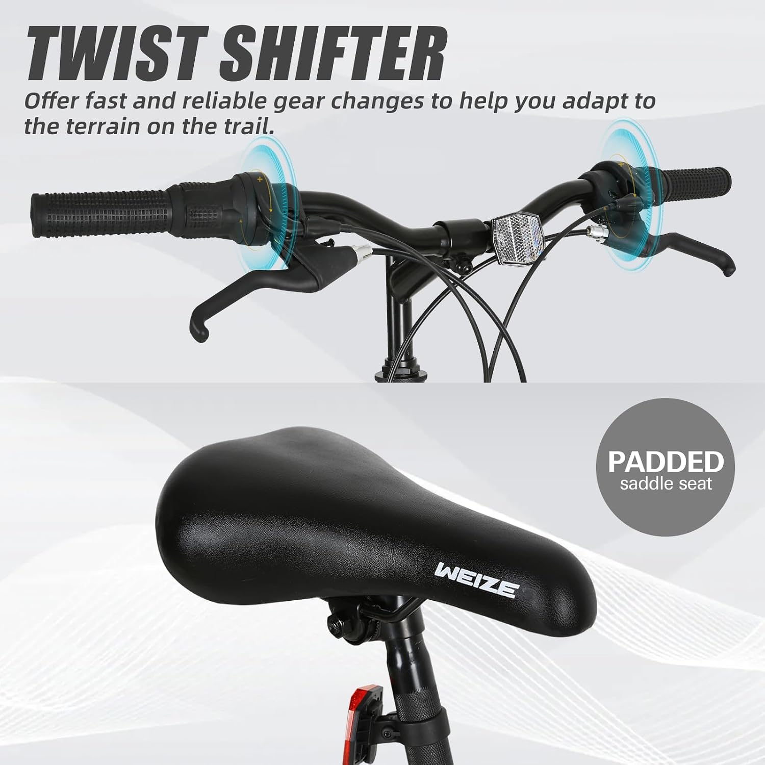Thumbnail 6 de WEIZE Shocker 26-Inch Dual-Suspension Mountain Bike, 18-Speed Steel Frame