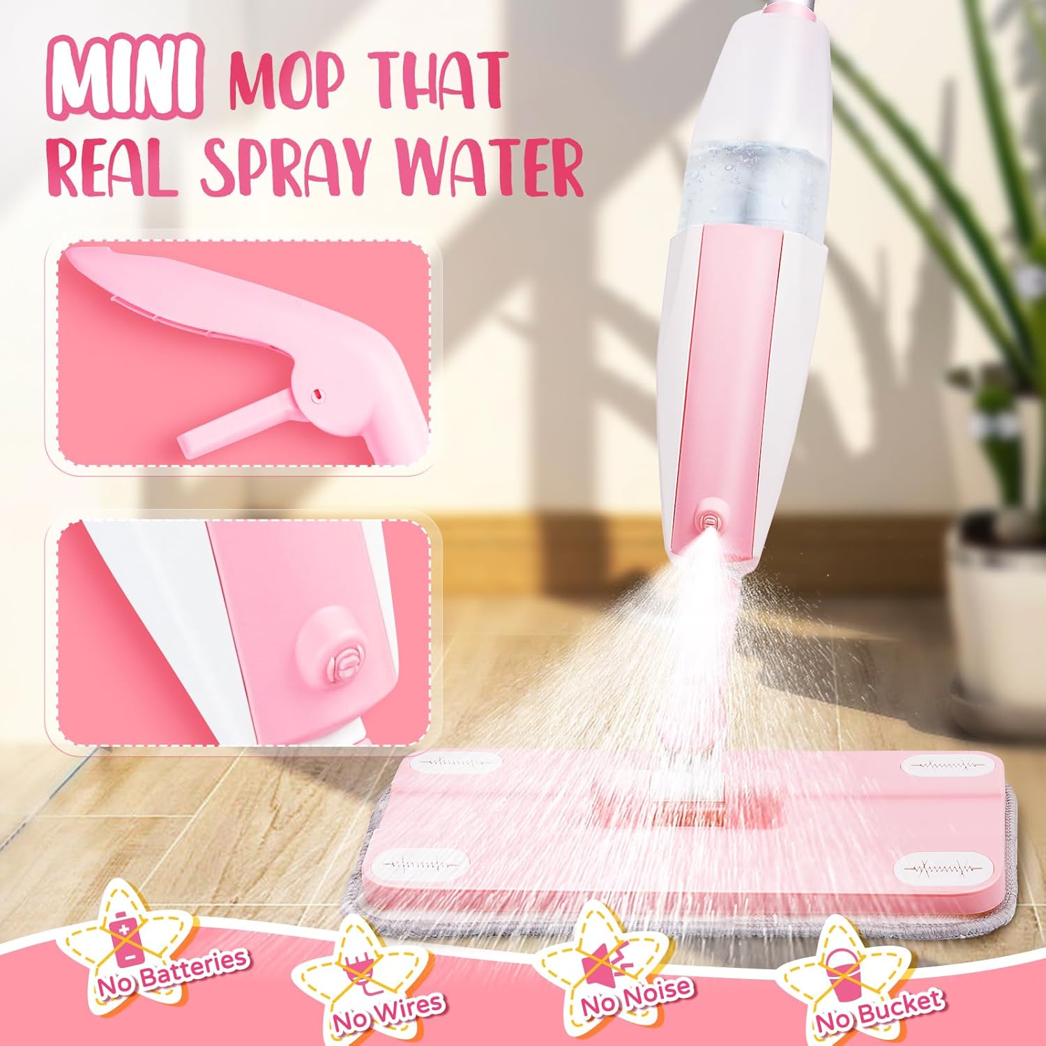 Thumbnail 3 de Yeeammk Kids Spray Mop Toy for Toddlers (Age 3+) – Montessori Pretend Play Cleaning Toy with Detachable Cloth