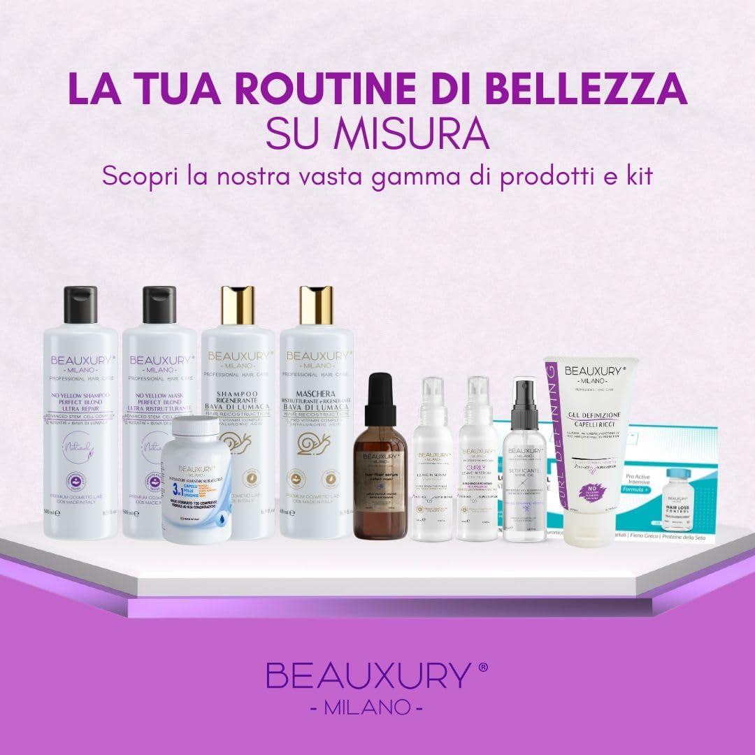 Detalle de Beauxury Milano Gel Definizione Capelli Ricci - Azione Anticrespo con Staminali Vegetali 200 ml
