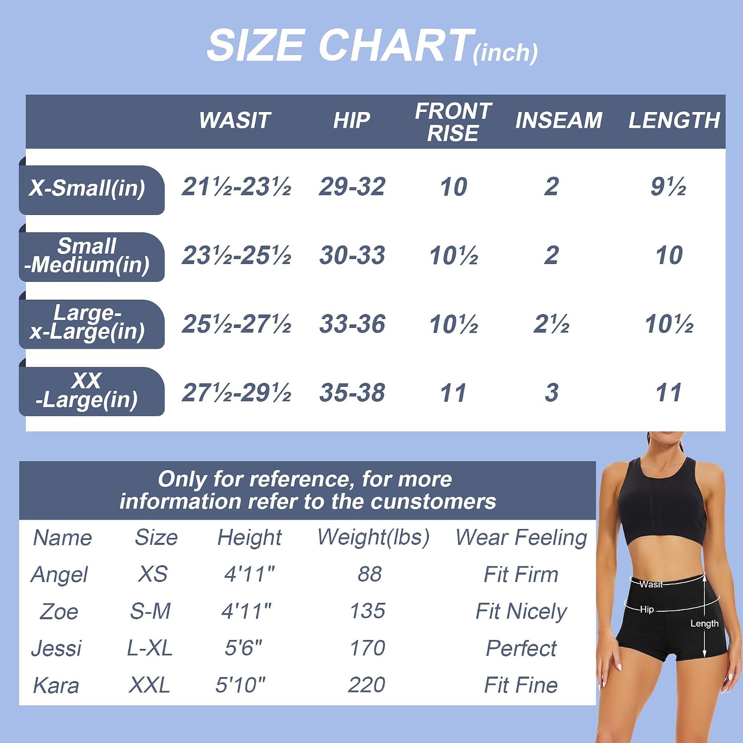 Detalle 2 de CAMPSNAIL Women's Workout Biker Shorts, High-Waisted Spandex, 3", 5" or 14