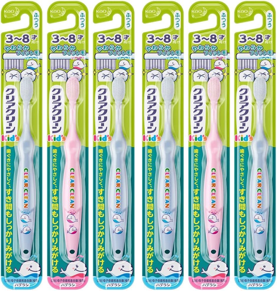 Detalle 2 de クリアクリーンキッズ 歯ブラシ 3~8才向け U型ヘッド・シリコーン毛 6本入り(色選択不可)
