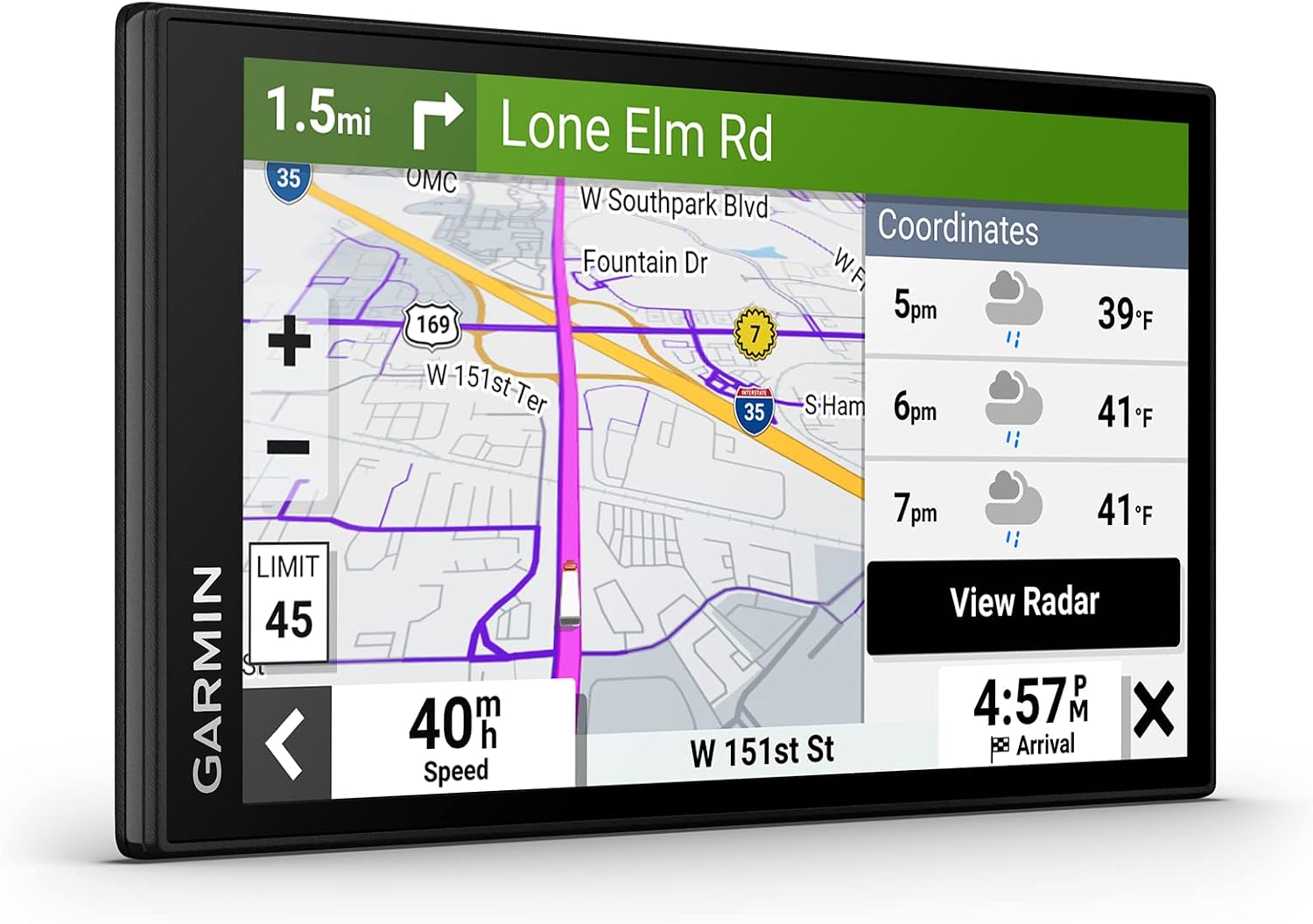 Detalle 2 de Garmin dezl OTR610 6-Inch Truck Navigator with Custom Routing and BirdsEye Imagery