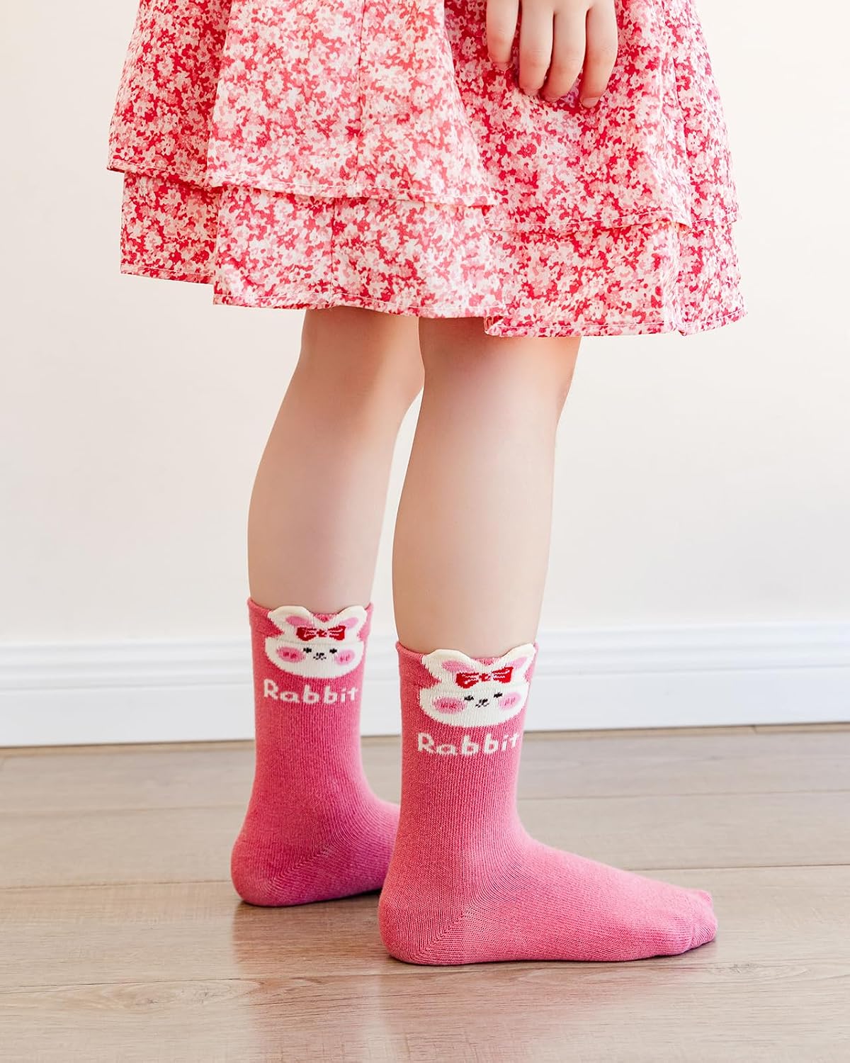 Detalle de Kyopp lot de 10 chaussettes enfant rigolotes en coton (21-37) – motifs animaux, antidérapantes