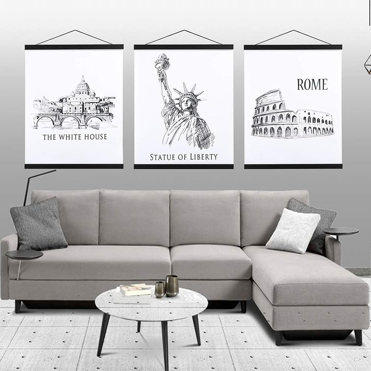 Thumbnail 4 de Ywlake A1 Posterleiste mit Magneten (61 cm, Schwarz) – magnetische Posterschiene für Poster & Bilder