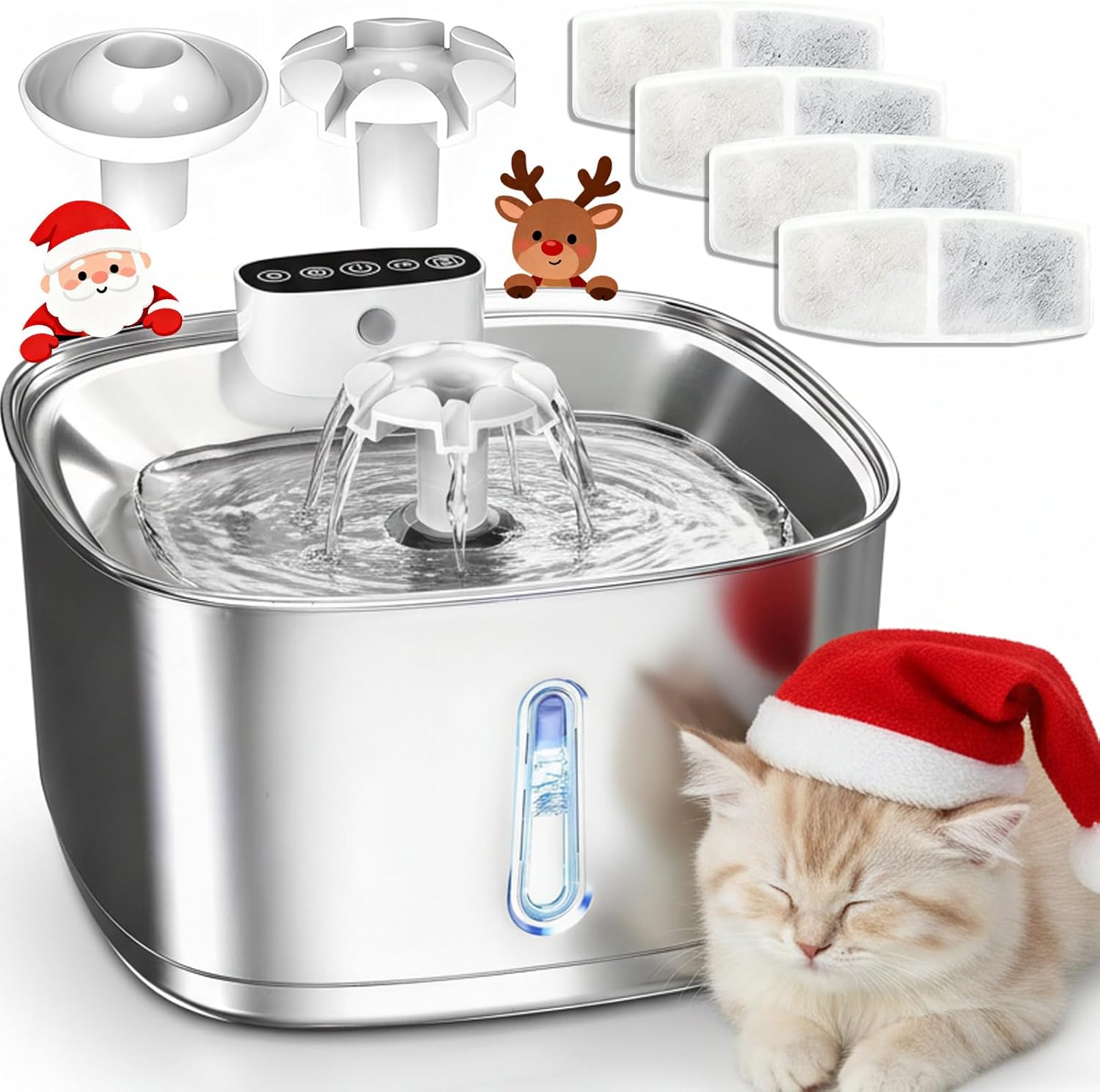 Detalle de Cordless Stainless Steel Cat Water Fountain, 3.2L/108oz: Review & buying guide