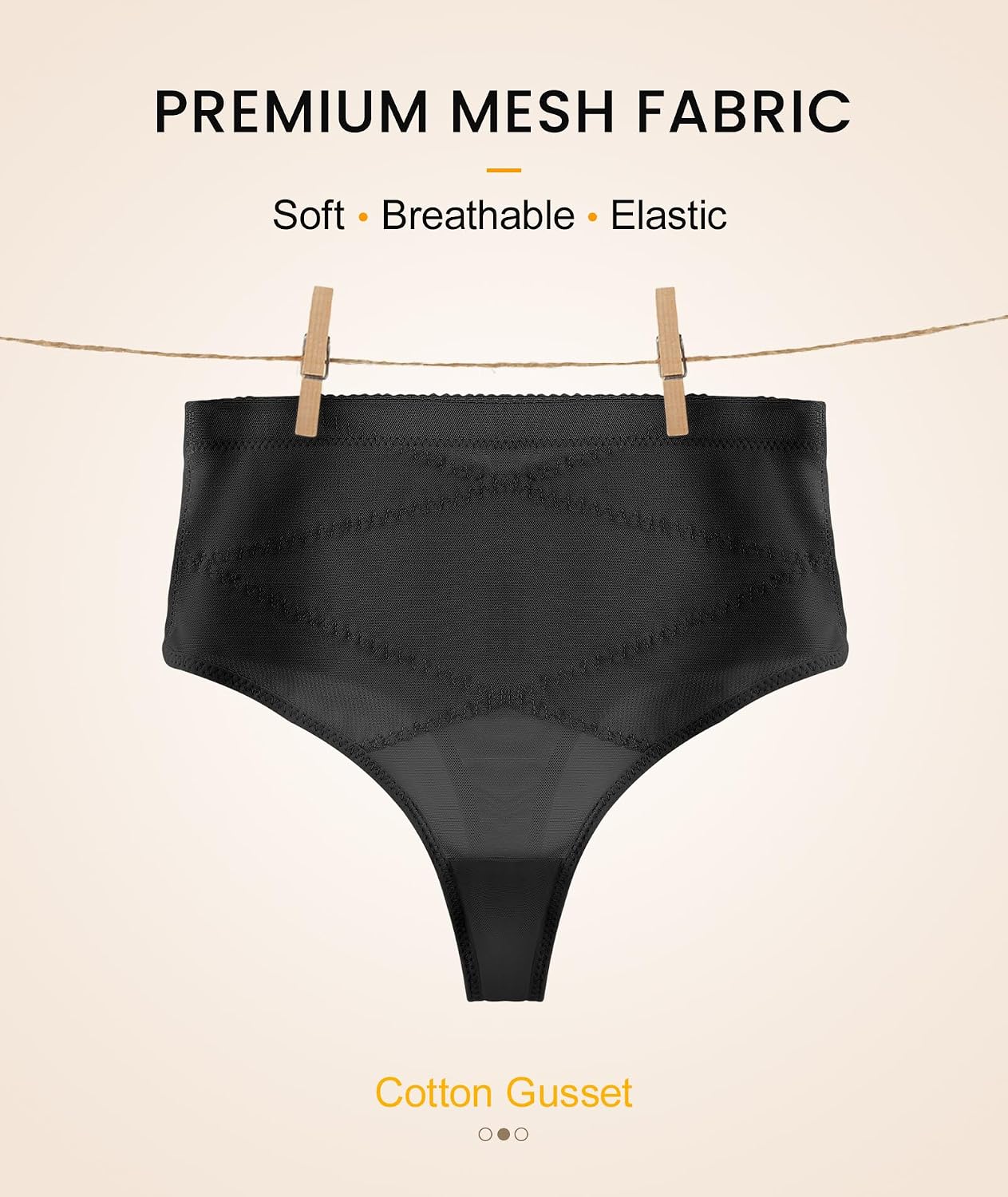 Detalle 1 de SIMIYA Thong Shapewear in Mesh