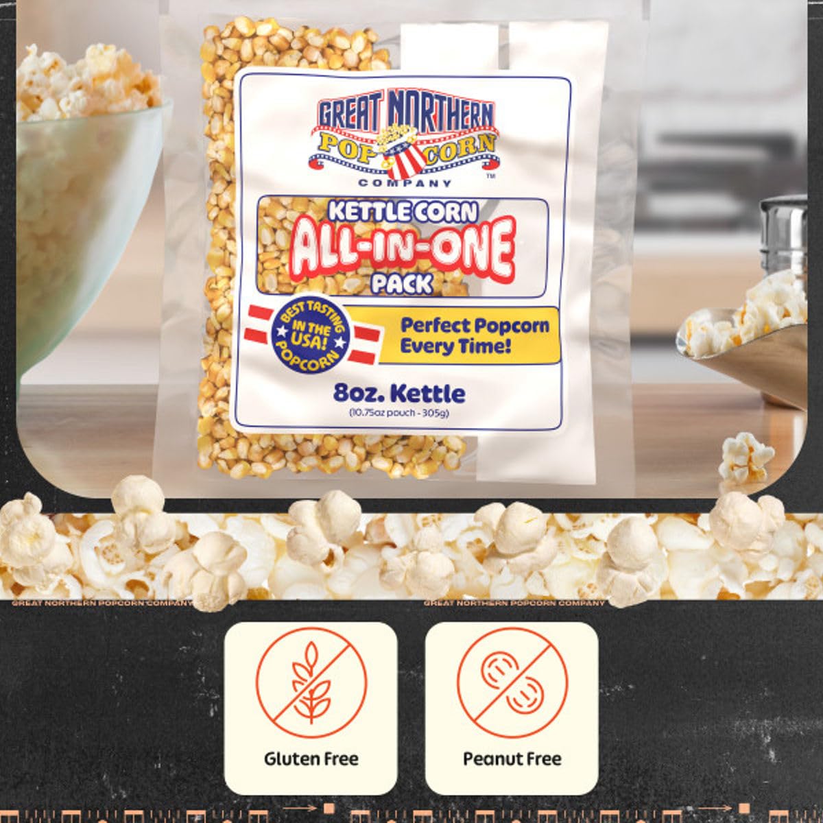 Detalle 2 de Great Northern Popcorn 8oz Kettle Corn Popcorn Packs, 5-Pack