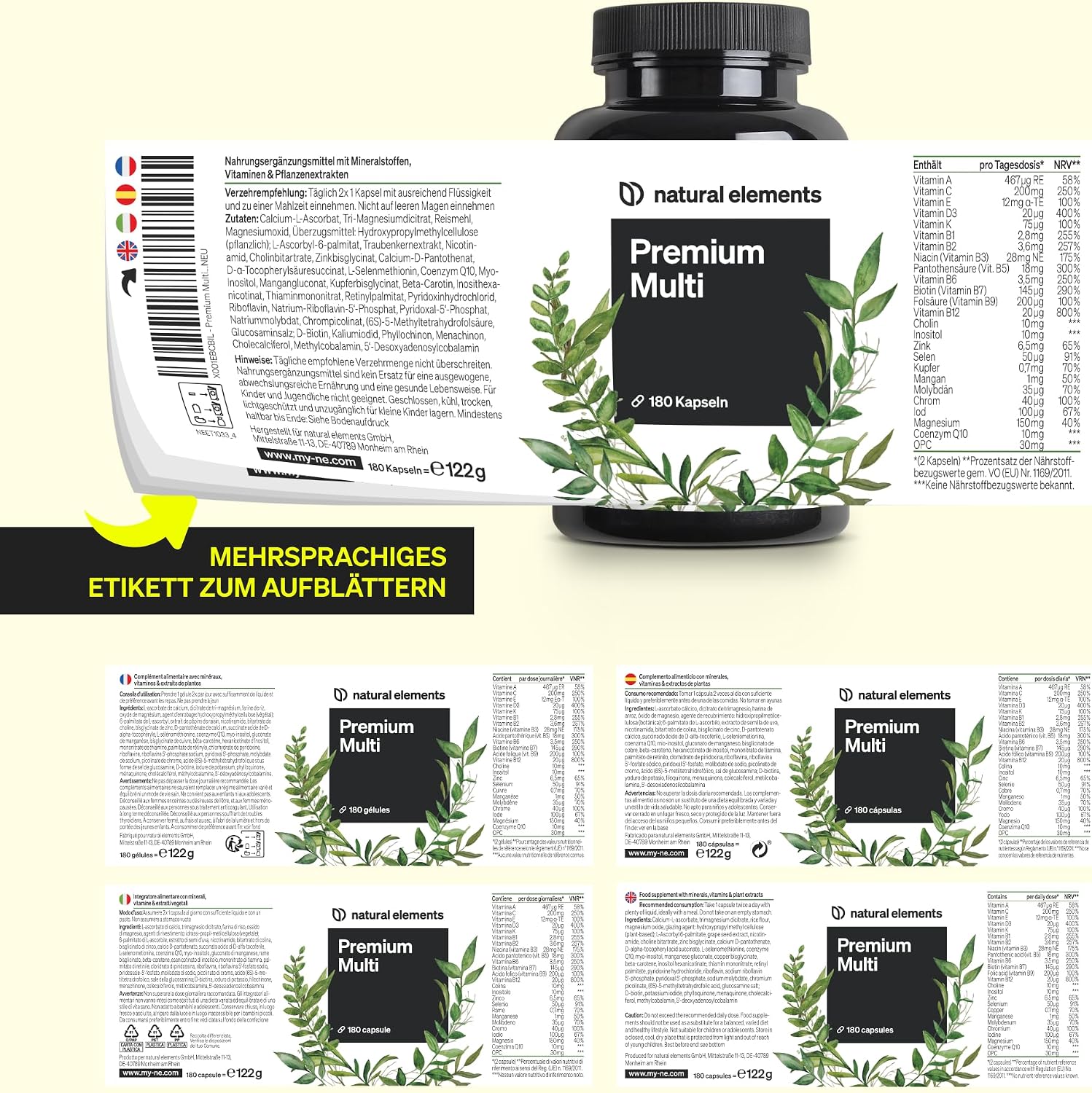 Thumbnail 5 de natural elements Premium Multivitamin 180 Kapseln