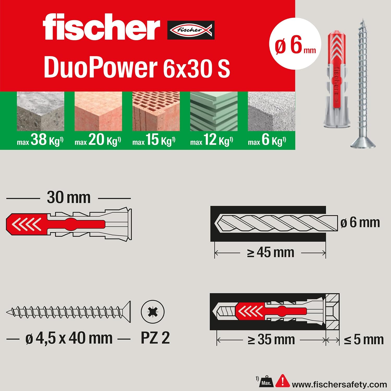 Thumbnail 1 de Fischer Propack Duopower 6 x 30 cm