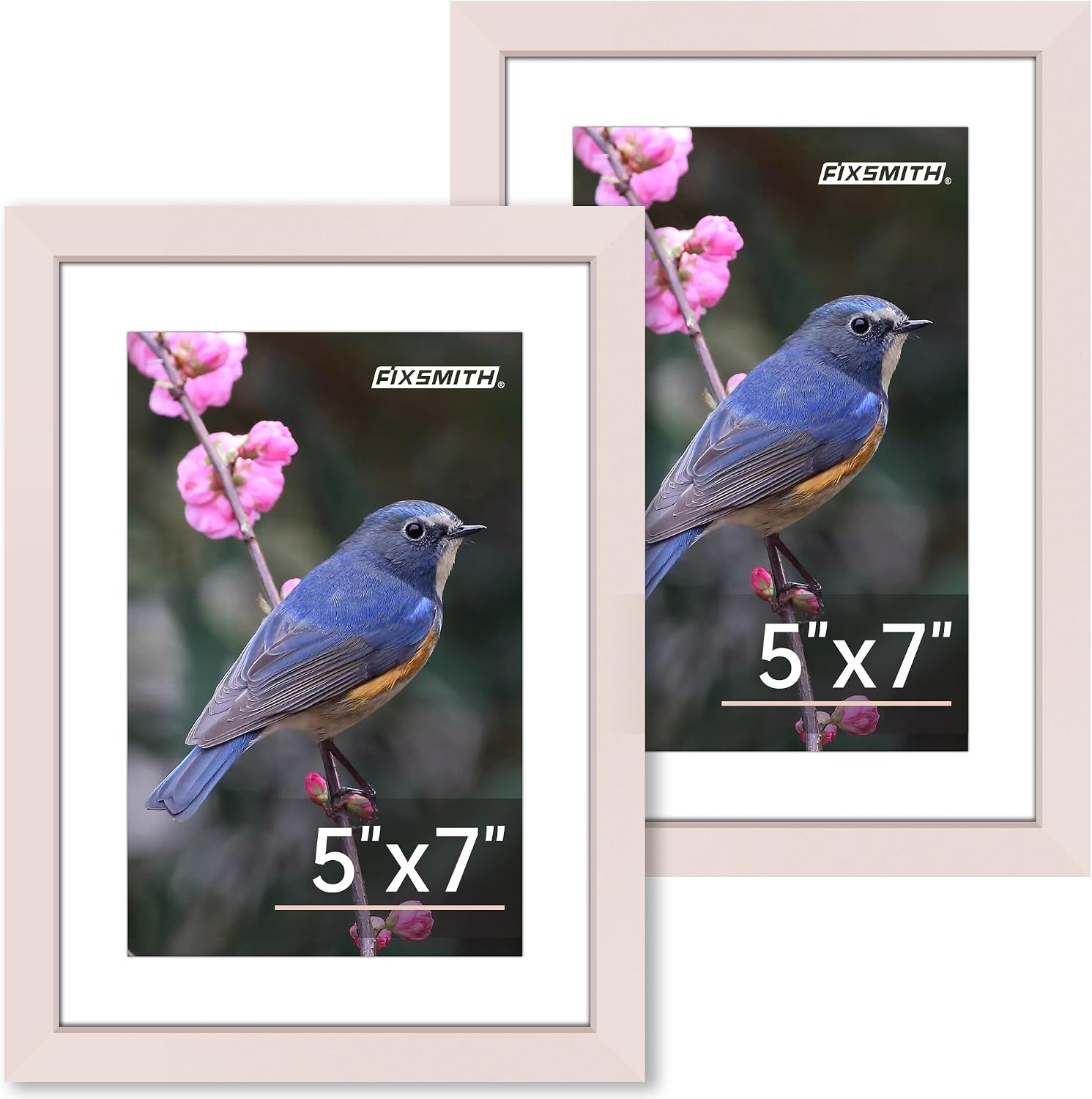 Detalle de FIXSMITH 5x7 Picture Frame Set of 2, Pink, HD Plexiglass, Tabletop or Wall
