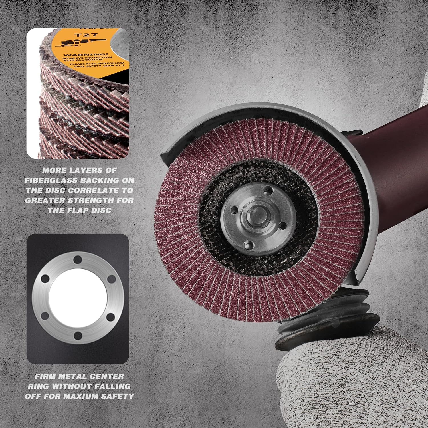 Detalle de SATC 115mm flap discs 20 pack (80 grit) for angle grinders