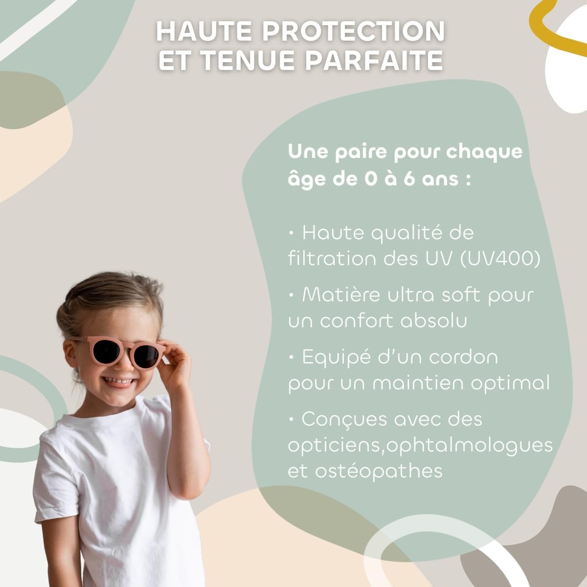 Thumbnail 3 de BEABA lunettes de soleil enfant 4-6 ans (CAT 3) protection UV 100% avec protection latérale