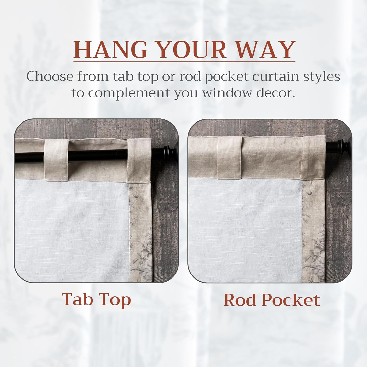 Thumbnail 5 de Maison d' Hermine Turin 100% Cotton Light Filtering Curtains (Two Panels, Rod & Loop Pockets)