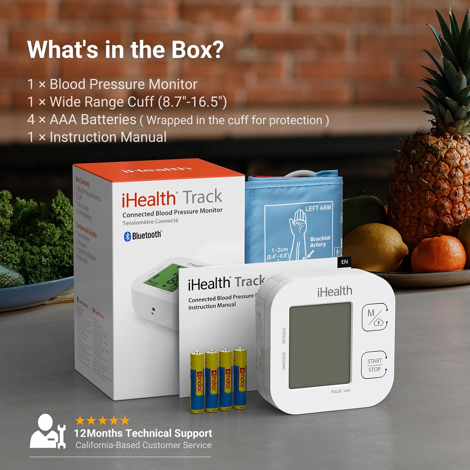 Detalle de iHealth Track Smart Upper Arm Blood Pressure Monitor with Wide-Range Cuff