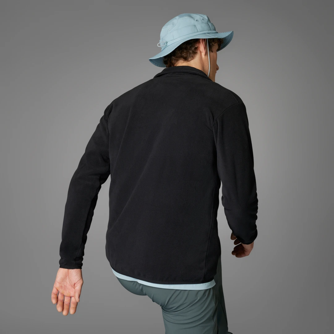 Detalle 2 de Sudadera de felpa con cremallera hasta el pecho Multi Essentials de Adidas (negra)