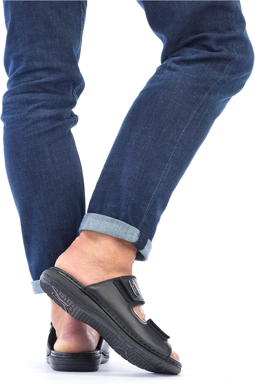 Detalle 2 de Rieker FSK Pantoletten Herren Braun – NEU, Lederkomfort mit robuster Machart