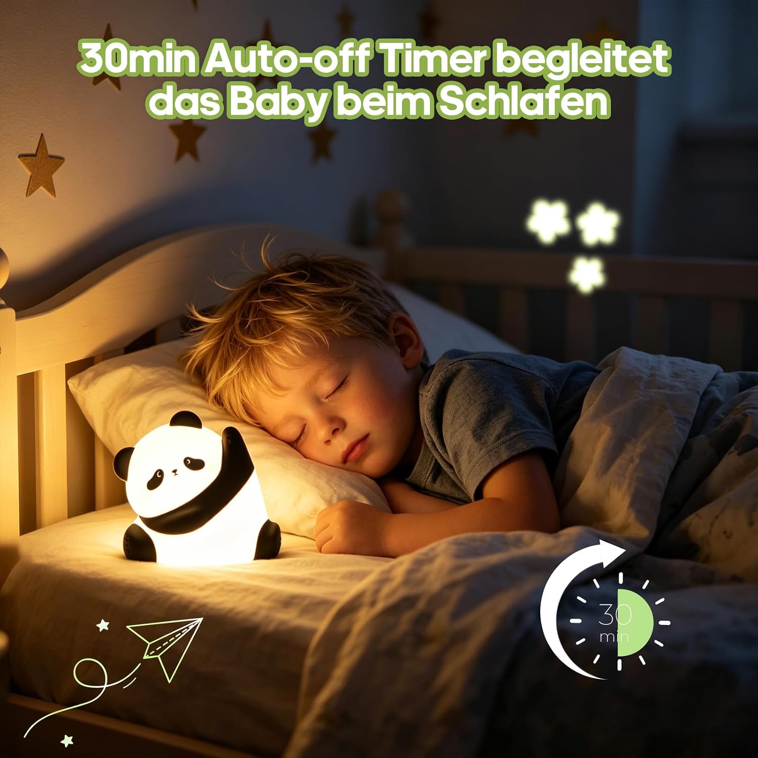 Thumbnail 4 de GOODEA Nachtlicht Kinder – Panda aus Silikon, klopfbar, dimmbar & USB-Aufladbar