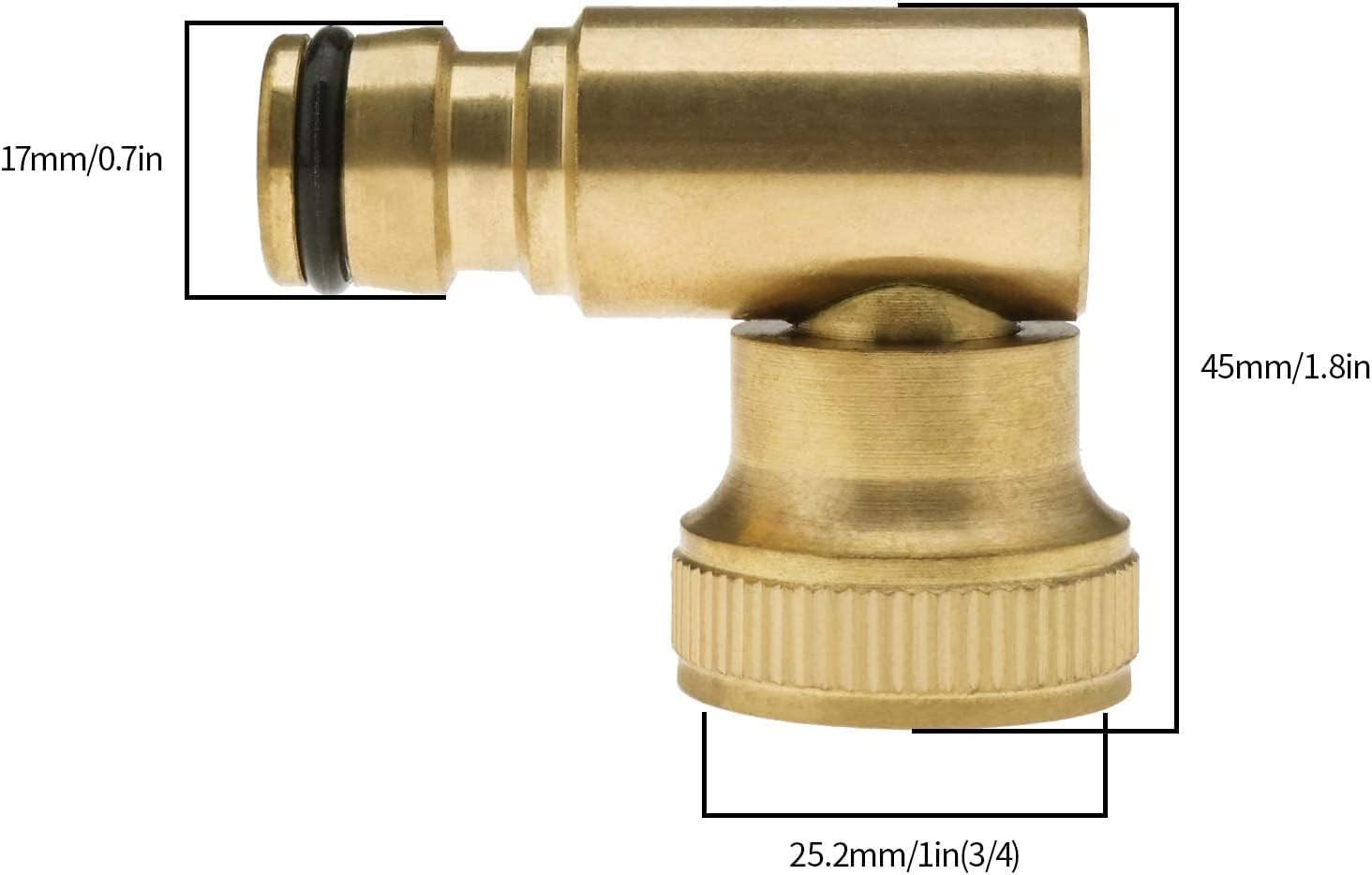 Thumbnail 1 de Hydrogarden 2Pcs 3/4" Quick Plug Hose Fitting with Brass Revolving Female Thread to 1/2" Hose Pipe (Rotating Direction)
