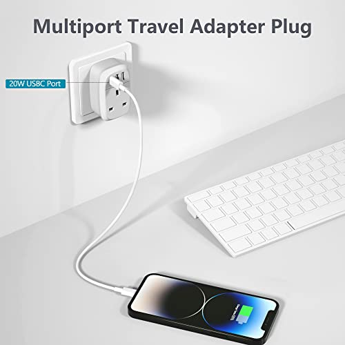 Thumbnail 6 de Cyzbim UK to US Plug Adaptor with 20W USB-C – 4 in 1 USBC Travel Charger