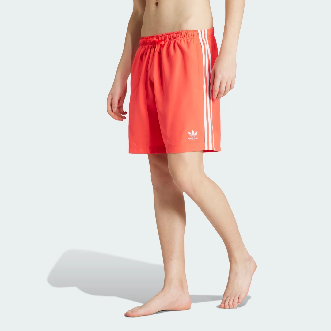 Detalle de Bañador Adidas Adicolor 3 Stripes 20 cm – Rojo