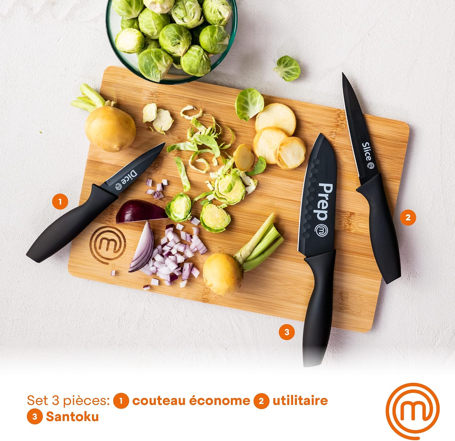 Detalle 2 de Set de couteaux cuisine MasterChef 3 lames