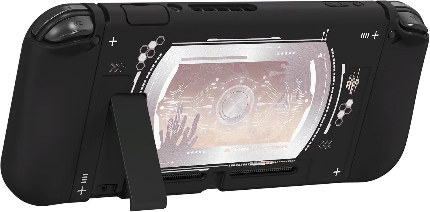 Thumbnail 6 de PlayVital ZealProtect Soft Protective Case for Nintendo Switch – Silver Splatter with Screen Protector & Accessories