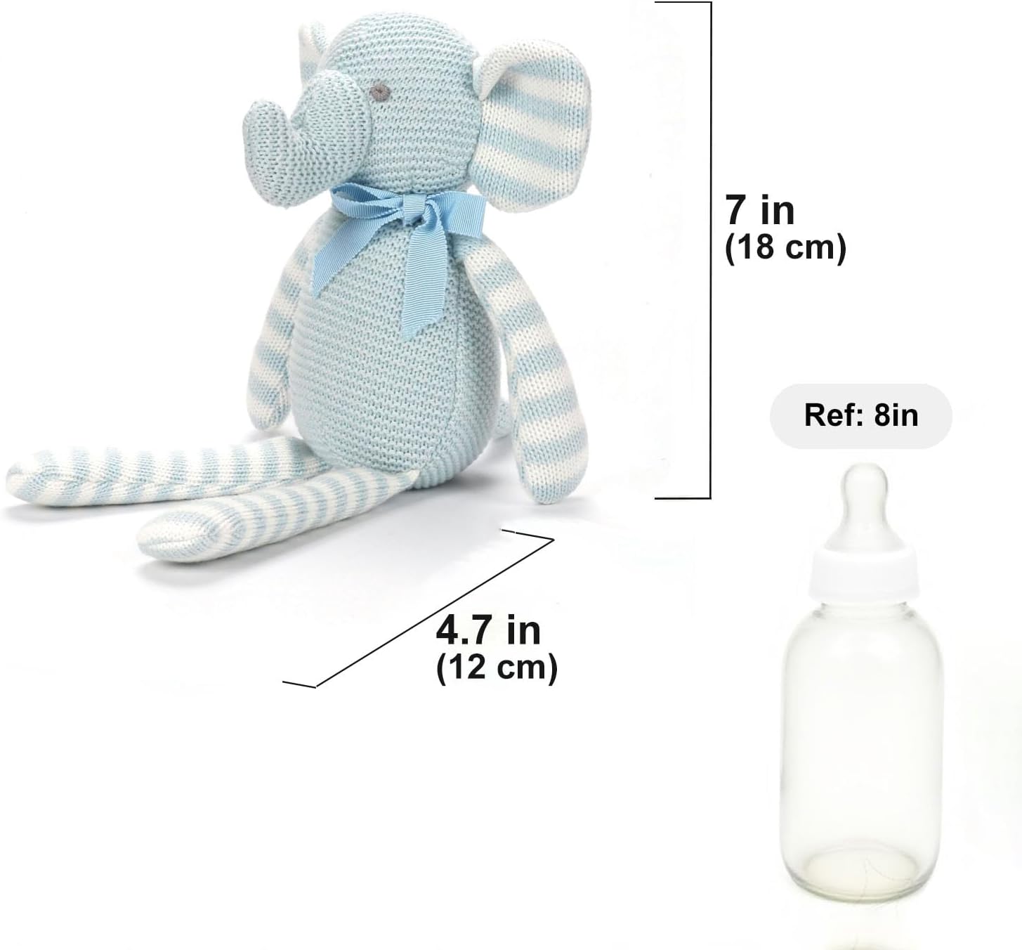 Thumbnail 2 de FLUFFYFUN 7.1" Blue Elephant Teddy, organic soft toy