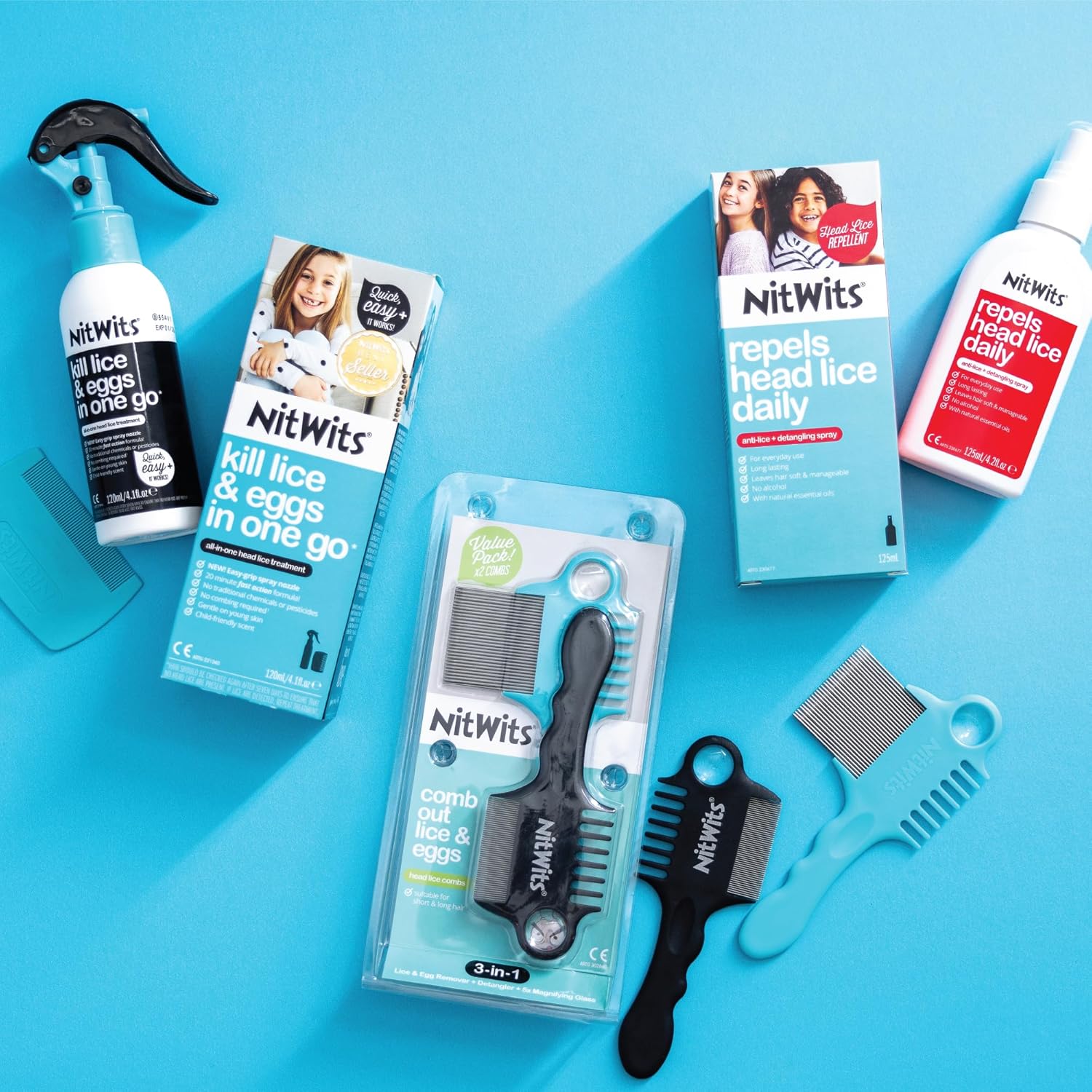 Thumbnail 6 de NitWits All-In-One Head Lice Treatment Spray (120ml) with Nit Comb