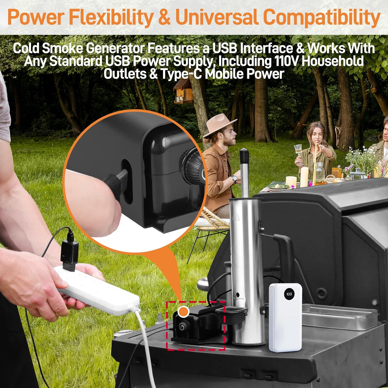 Detalle de Ueiticsk Electric Smoke Generator, Portable Cold/Hot Smoking with Adjustable Control