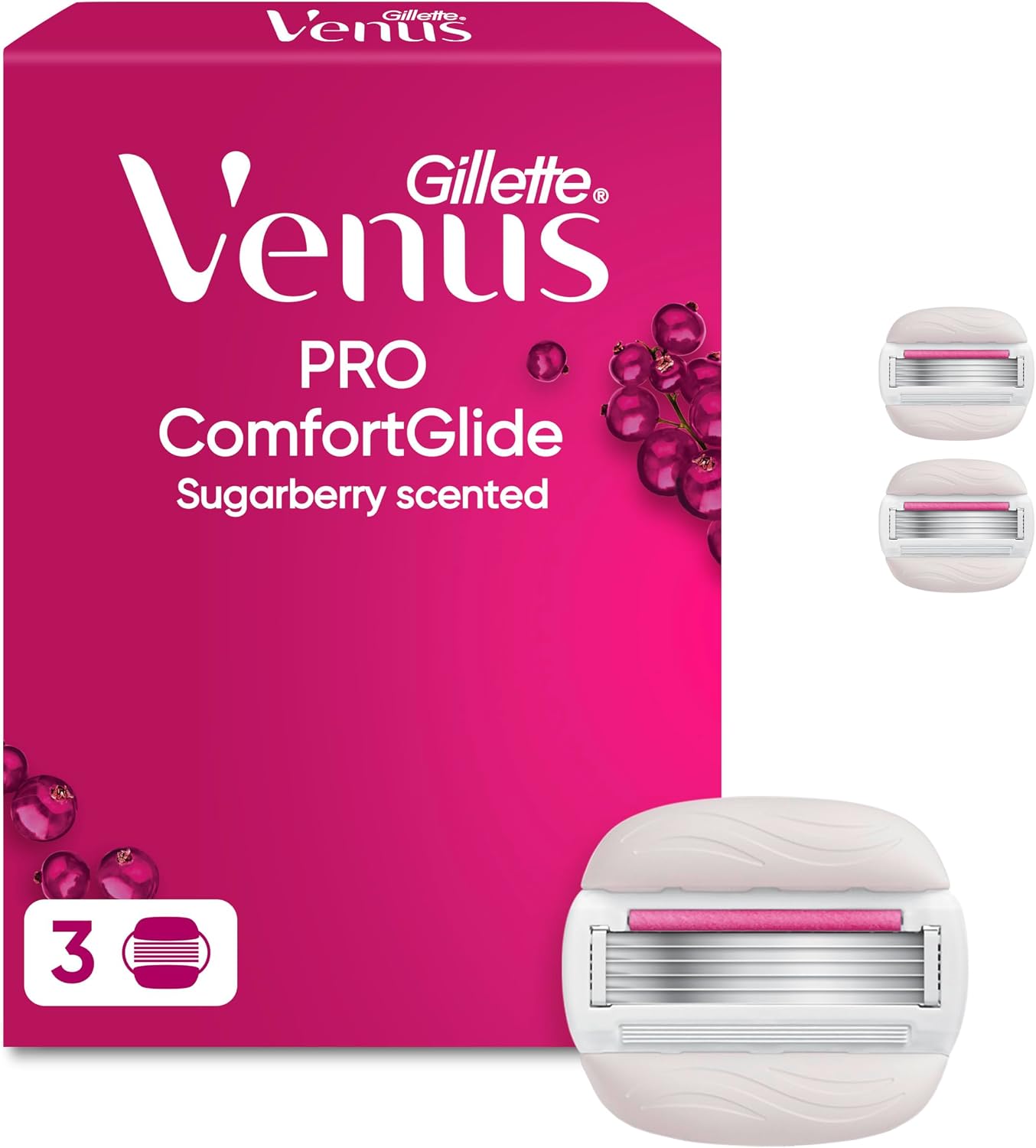 Detalle de Gillette Venus Comfortglide Sugarberry 3-pack razor blades 🪒