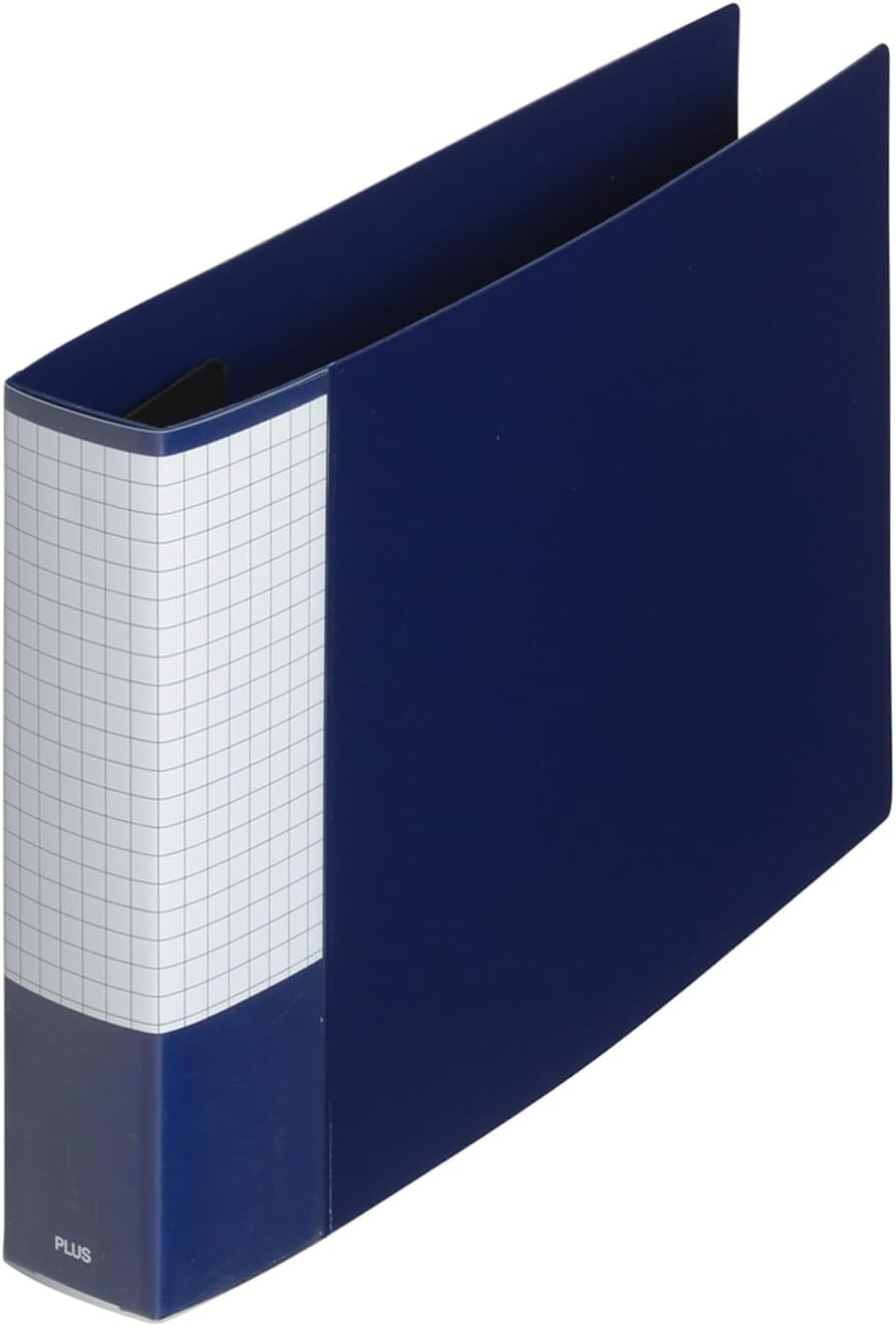Detalle de プラス スーパーエコノミー 2リングファイル A5横 ネイビー 10冊セット、最大210枚収容